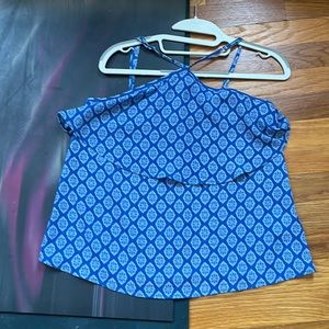 Blue and white evening top!